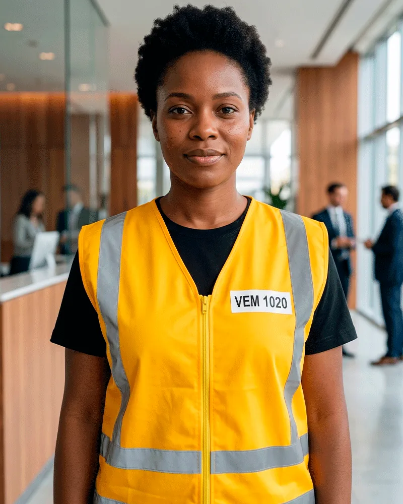 Colete refletivo para equipe de segurança e logística, uniforme fabricado em Recife